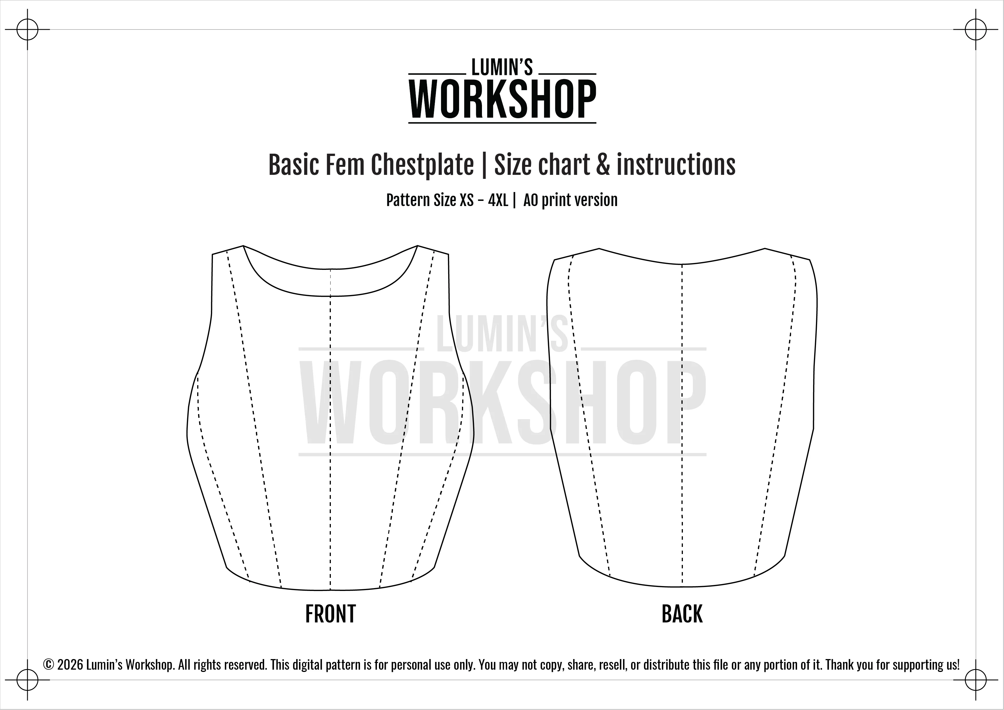 Basic Fem Chestplate | Size XS - 4XL | Digital Download - Image 2
