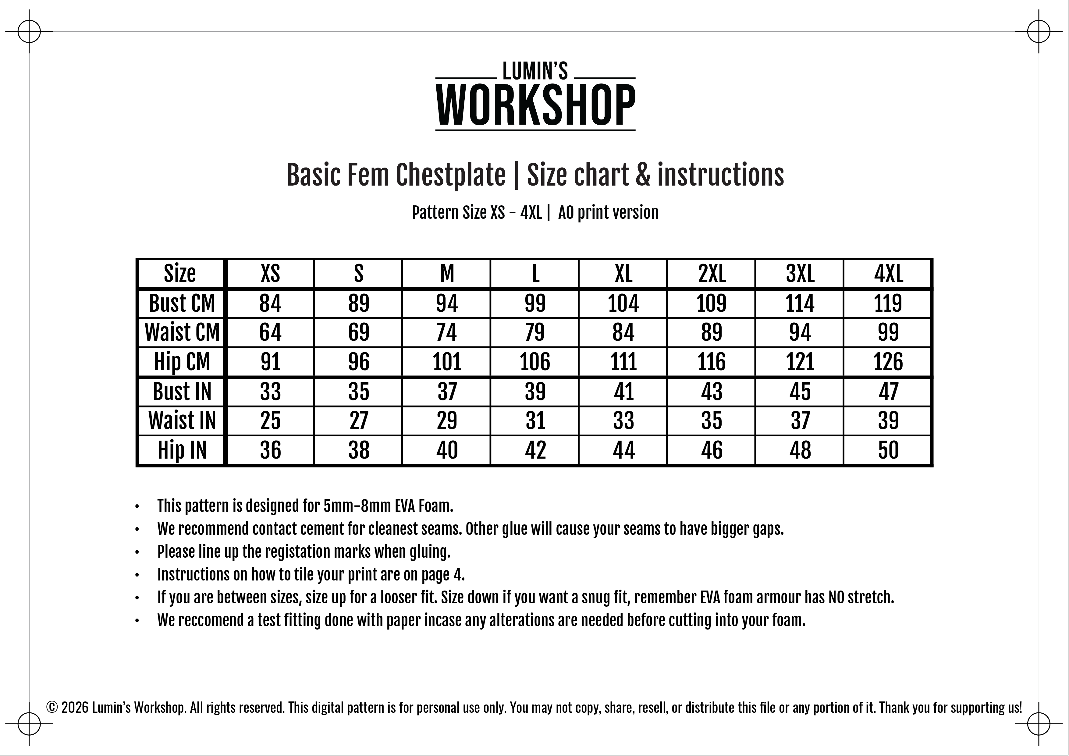 Basic Fem Chestplate | Size XS - 4XL | Digital Download - Image 3