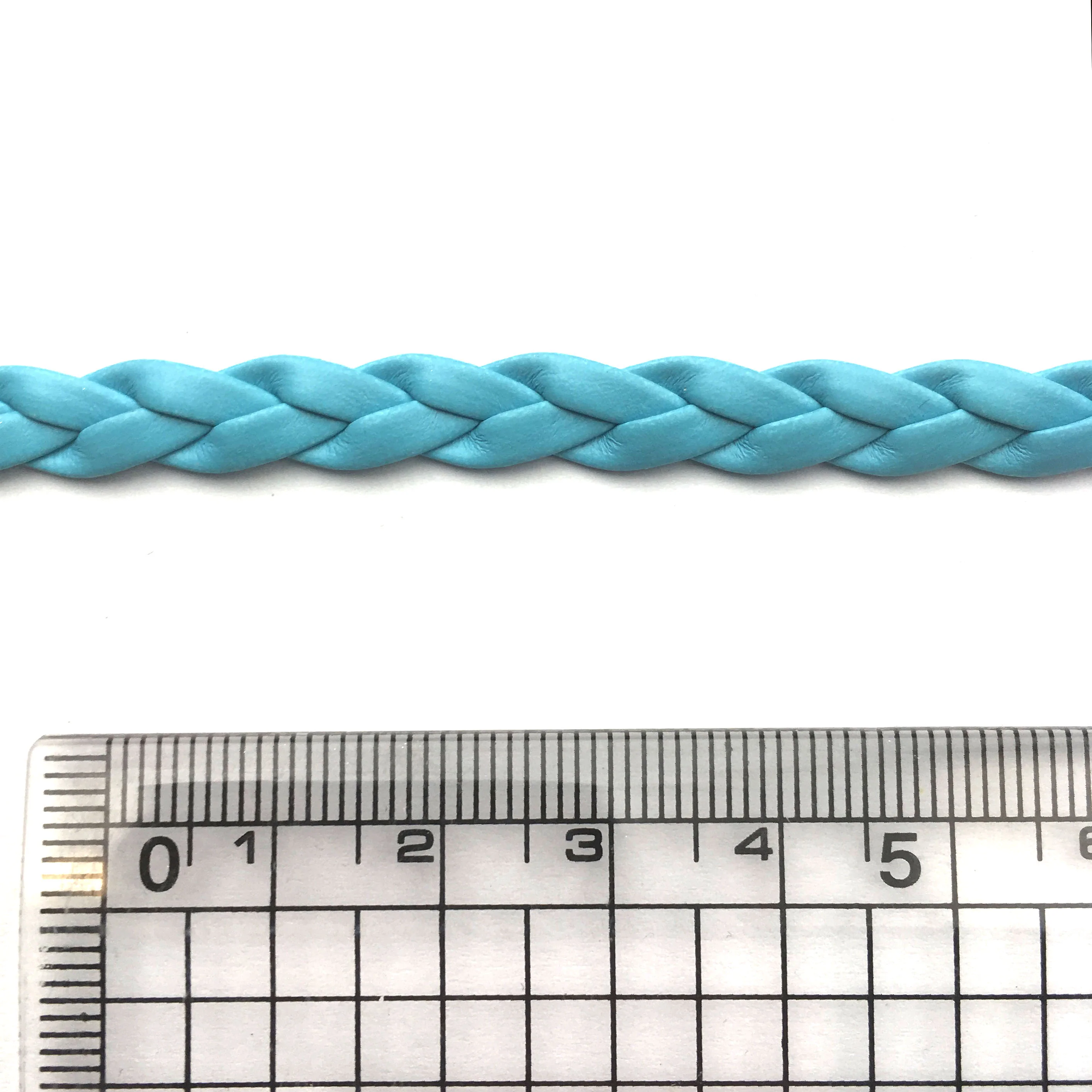 Faux leather / pleather braid trim 7mm - Blue