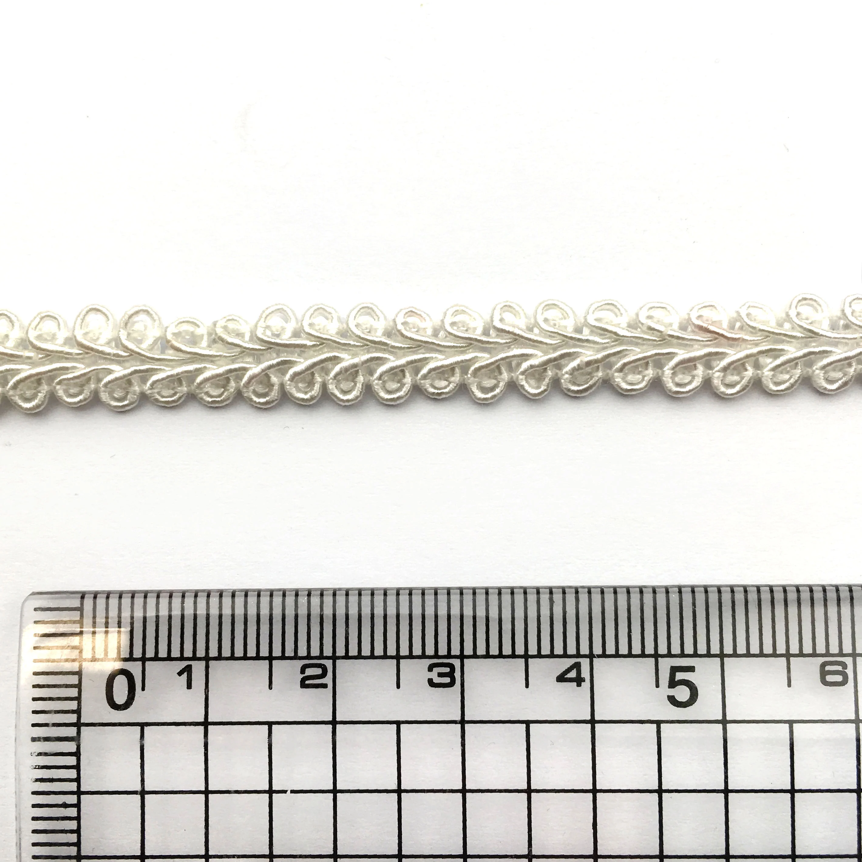 Gimp braid trim 8mm - White & Pearl