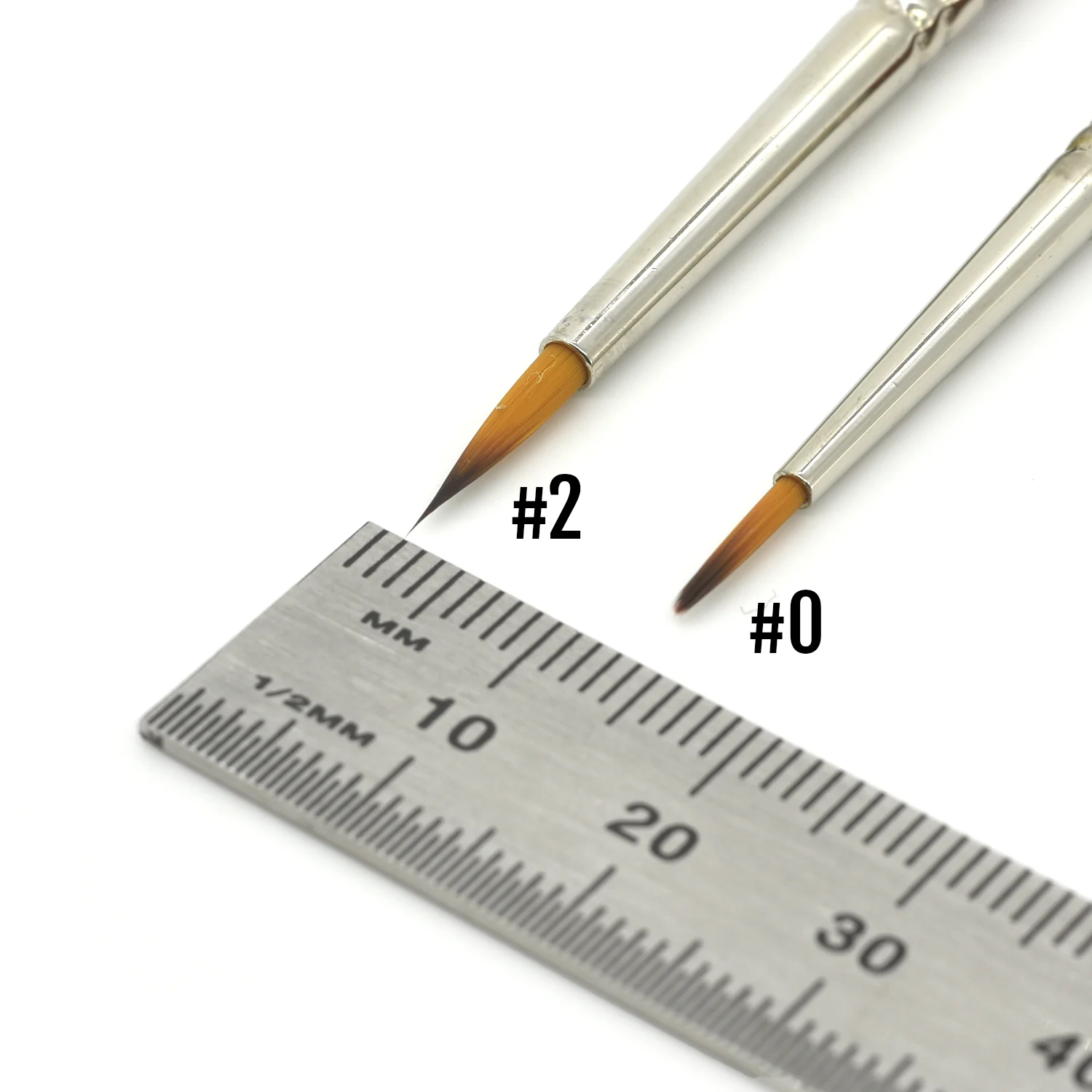 Golden Synthetic Long Handle Round Brush - Image 2