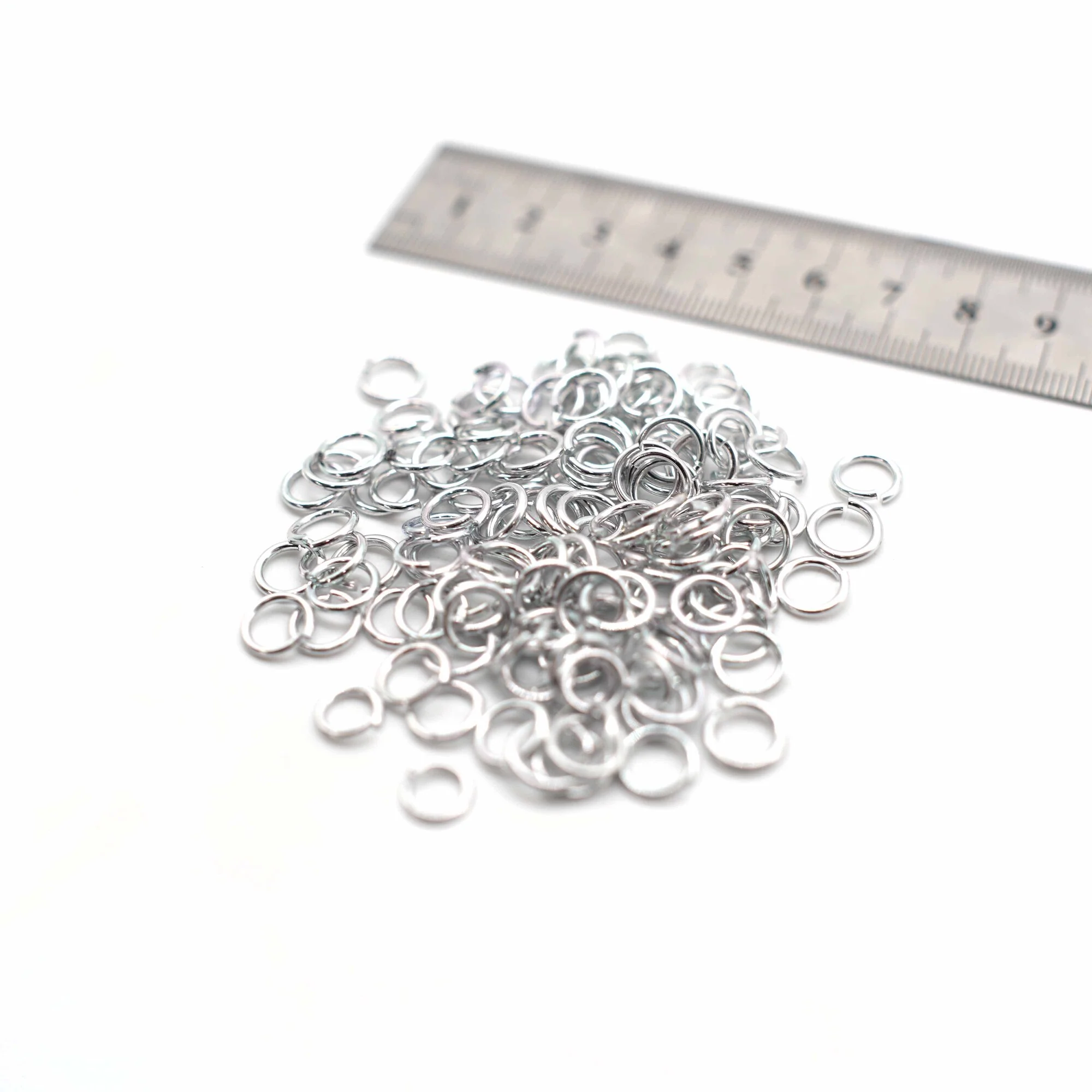 Jump Rings - 8mm - Bright Aluminium- 50g (Approx. 760 Rings)