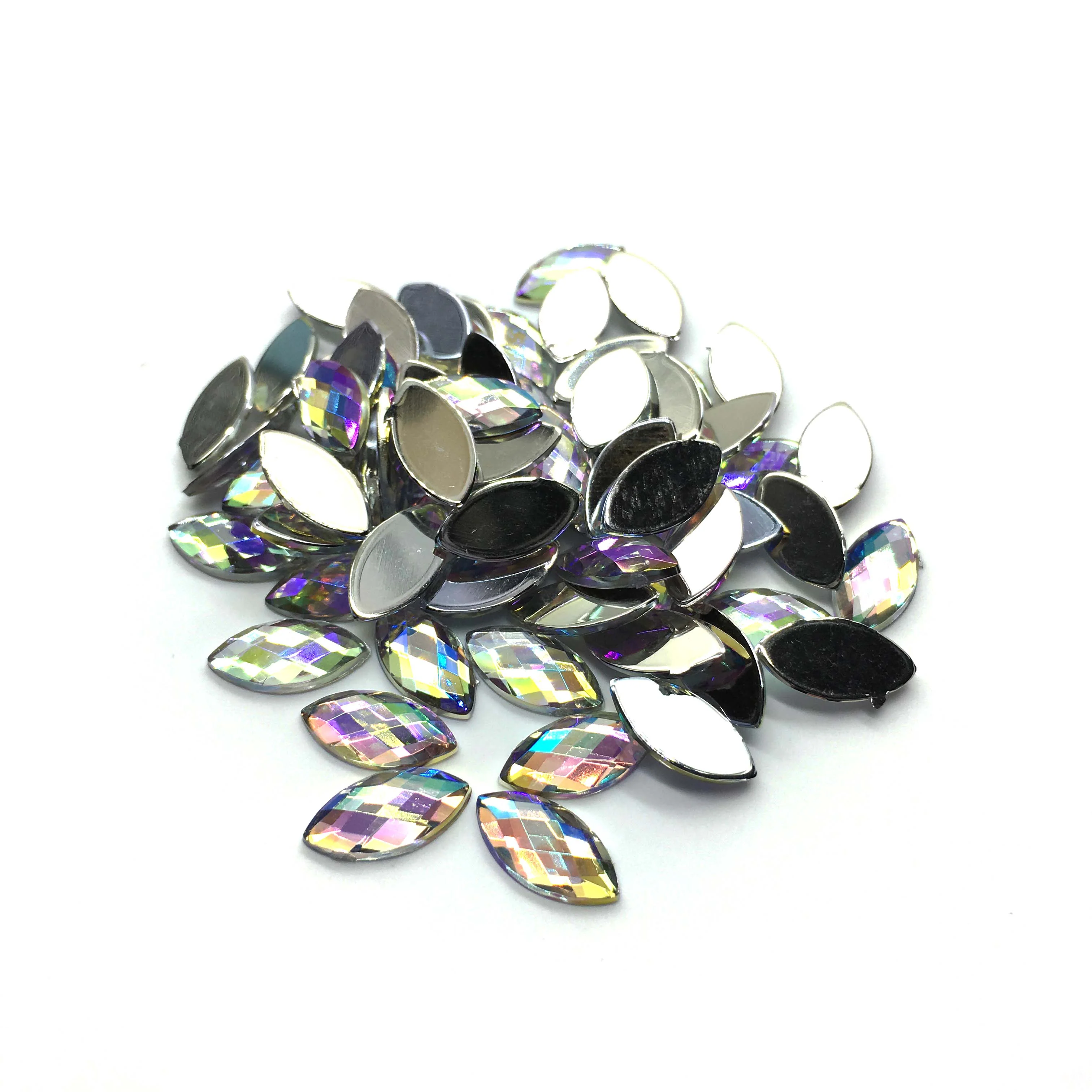 Marquise Navette Flatback Rhinestone 5x10mm - Available in 11 colours - Image 4