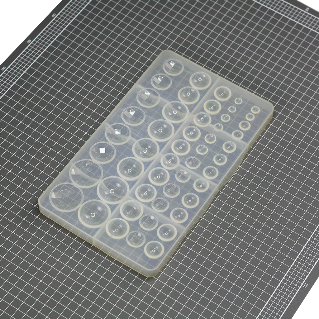 Silicone Gem Moulds -Small and Medium Smooth and Faceted Domes (6-35mm)