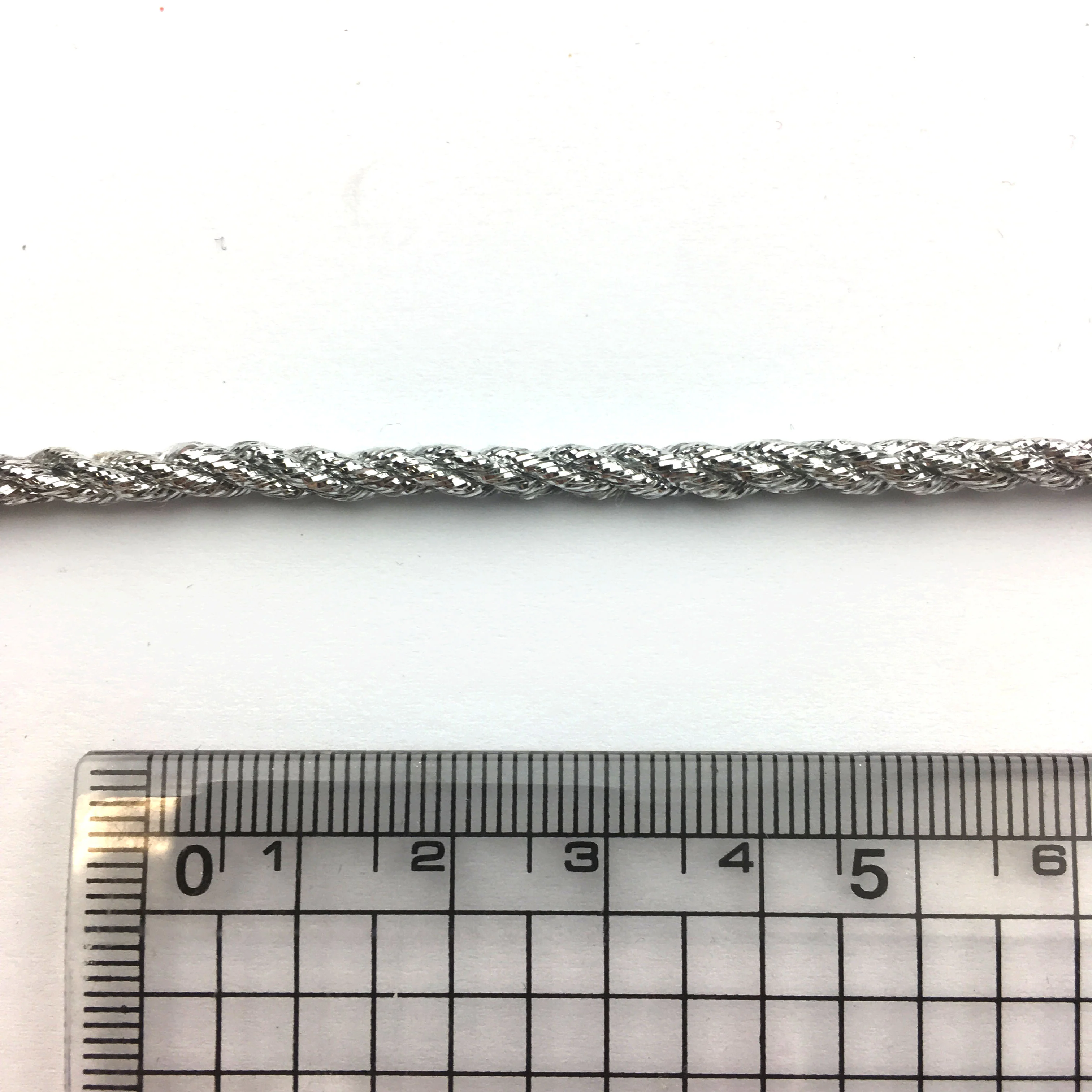Silky cord rope trim 4mm - Metallic Silver